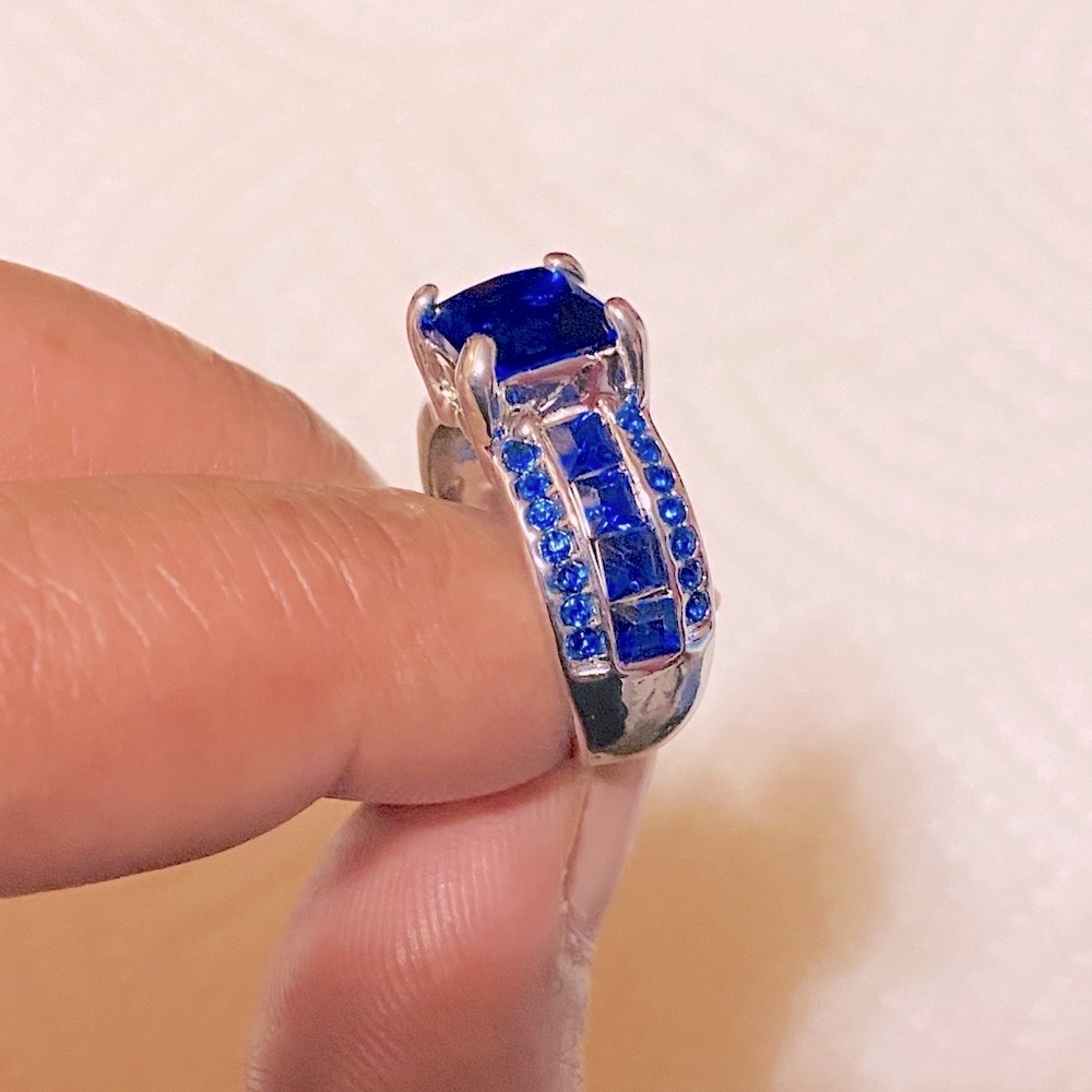 💙Silver Simulated Blue Sapphire stone Ring💙 - Picture 3 of 3